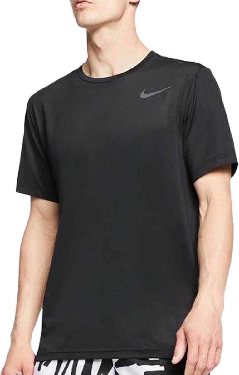 Nike Top Hyper Dry Fitness Shirt Heren Zwart