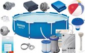 Bestway zwembad met filterpomp - opzetzwembad rond - 366x76 cm - veel accessoires