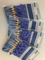 Decoratie lint, blauw  ( 4 stuks )