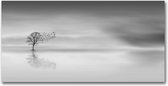 MN Collections - Schilderij - Seascape Photography. - Zwart, Wit En Grijs - 100 X 50 Cm