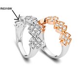 Velini jewels-R6316W-54 -Ring -925 Zilver gerodineerd- Cubic Zirkonia