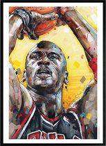 Poster - Michael Jordan Chicago Bulls - 71 X 51 Cm - Multicolor