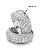 Velini jewels-R6263W-50 -Ring -925 Zilver gerodineerd- Cubic Zirkonia