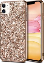 Apple iPhone 11 Backcover - Roze - Glitters - Hard PC Hoesje