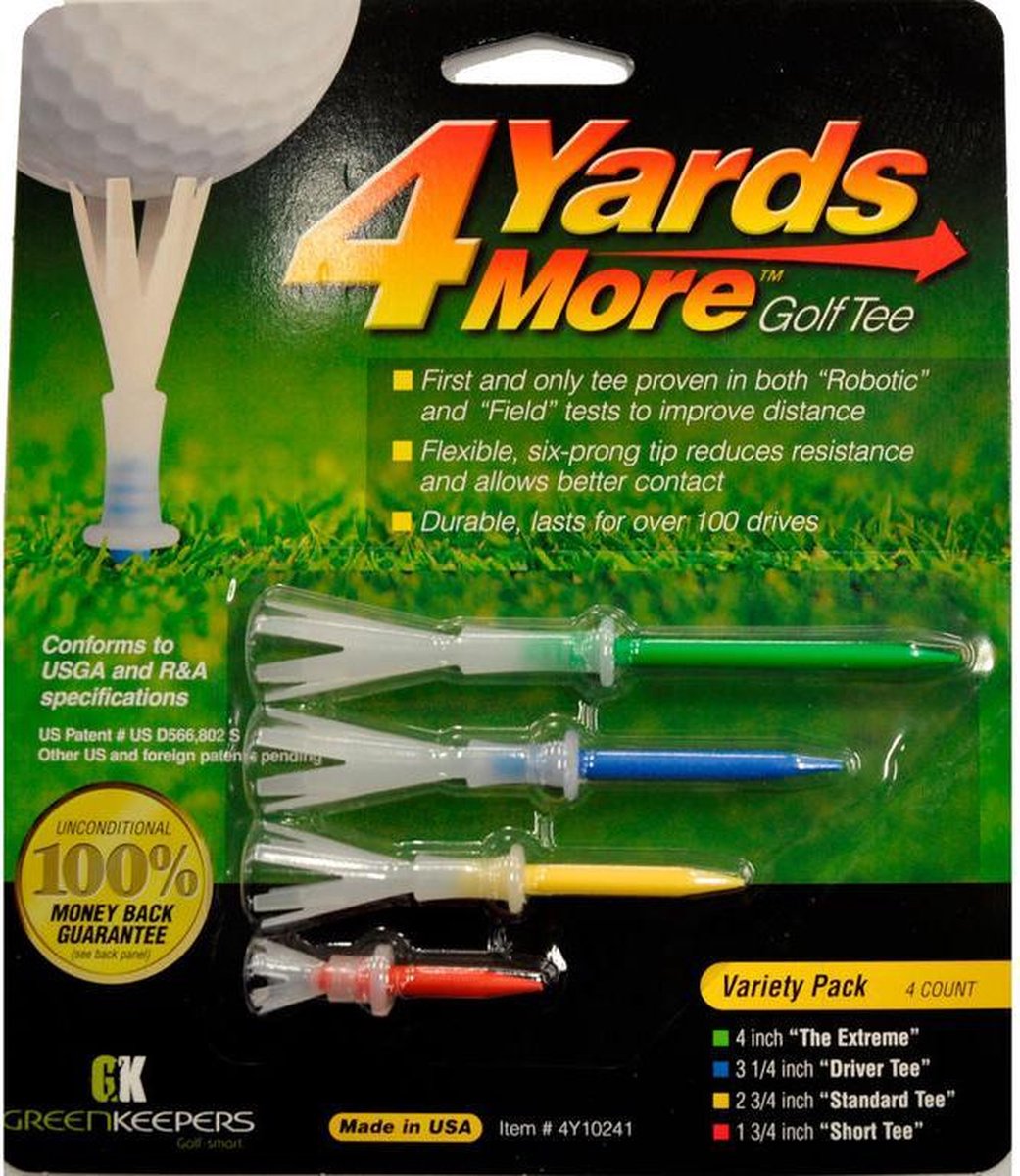 4 Yards More Tees - Assorti Pack | 4 verschillende maten Tees