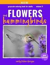 Flower & Hummingbird Grayscale Coloring Book For Adults