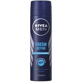 NIVEA Men Fresh Active - 150 ml - Deodorant Spray - 6 st - Voordeelverpakking