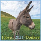 2021: I love Donkey: Calendar 2021 Donkeys 8.5x8.5