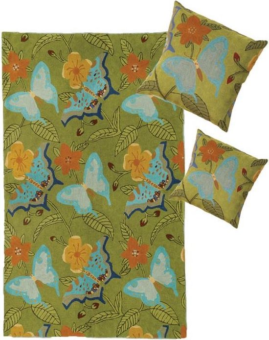 Tapijt Vlinder groen 120 x 180 cm handgemaakt