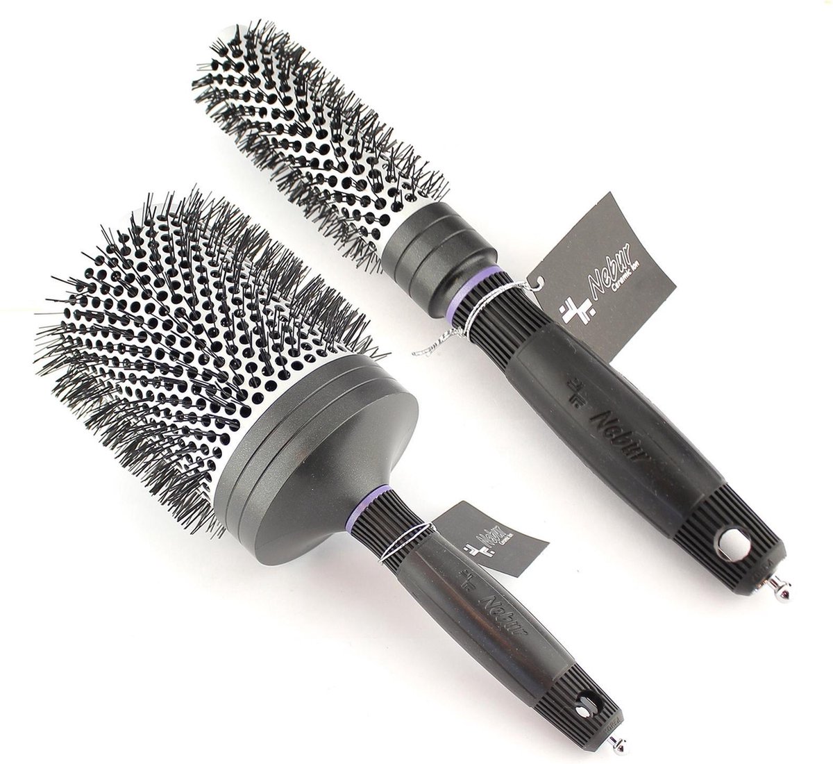 Nebur - Round Ceramic Ionic Brush - 80 mm