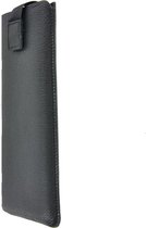 Nokia 7 Plus Echt Leder Pouch Cover Insteekhoesje Zwart  Pearlycase