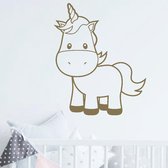 muursticker Unicorn Baby - goud - 90x108cm - woordsticker.com