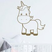 muursticker Unicorn Baby - goud - 30x36cm - woordsticker.com