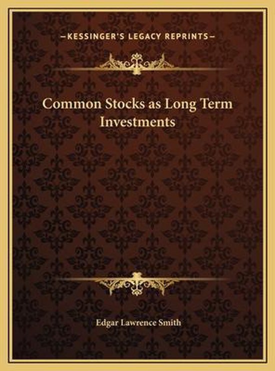 Common Stocks as Long Term Investments - cover