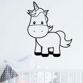 muursticker Unicorn Baby - zwart - 30x36cm - woordsticker.com