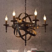 Lora Industriële Loft Hanglamp - Vintage Plafondlamp - Metalen Ronde Kroonluchter - Woonkamer kroonluchter - Eettafel Hanglamp hal kroonluchter