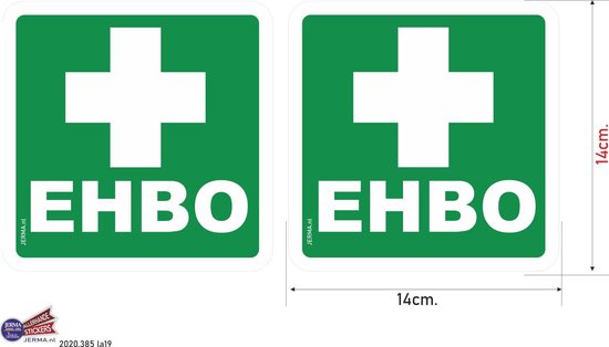 tandarts Maak avondeten Staren EHBO aanwijzing stickers set 2 stuks. | bol.com