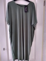 Dames jurk effen legergroen recht model M/L