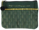 Fluwelen Etui - Art Deco Motief - 15x20cm - Groen