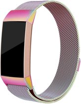 YONO Fitbit Charge 4 bandje – Charge 3 – Milanees – Regenboog - Small