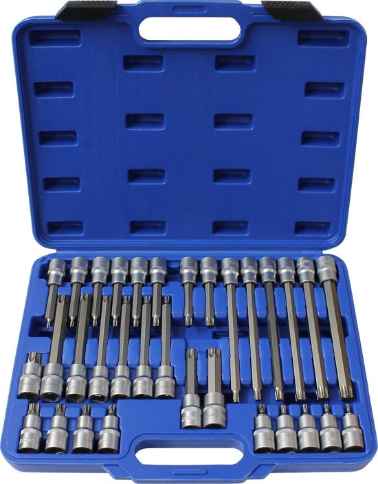 Torx bitset met diverse lengtes bits, 1/2" - Normex, 30 delig