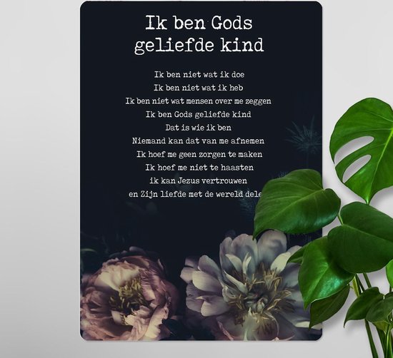 Interieurbord A4 'Gods geliefde kind' - christelijk - cadeau