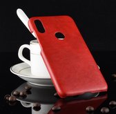 Shockproof Litchi Texture PC + PU Case voor Xiaomi Redmi Note 7 (rood)