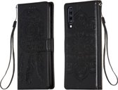Voor Galaxy A70 Dream Catcher afdrukken Horizontale flip lederen tas met houder & kaartsleuven & portemonnee & lanyard (zwart)