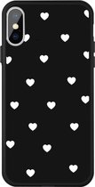 Voor iPhone XS / X Meerdere Love-hearts patroon kleurrijke frosted TPU telefoon beschermhoes (zwart)