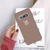 Voor Galaxy S10e Little Fish Pattern Frosted TPU beschermhoes (kaki)