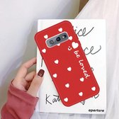 Voor Galaxy S10e Smiling Love Heart Pattern Frosted TPU beschermhoes (rood)