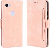 Wallet-stijl Skin Feel Calf Pattern lederen tas voor Google Pixel 3a XL, met aparte kaartsleuf (roze)