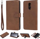 Voor LG Stylo 5 Effen Kleur Horizontale Flip Beschermhoes met houder & kaartsleuven & portemonnee & fotolijst & lanyard (bruin)