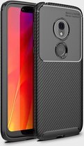 Beetle Series Carbon Fiber Texture Shockproof TPU Case voor Motorola Moto G7 Play (US Version) (Zwart)