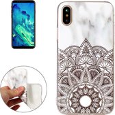 Voor iPhone X / XS Half Flower White Marble Pattern TPU Shockproof Protective Back Cover Case