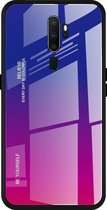 Voor OPPO A9 (2020) Gradient Color Glass Case (rood blauw)