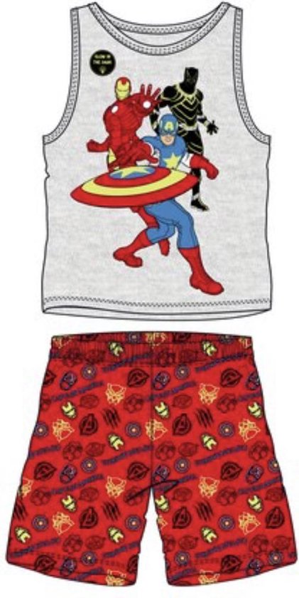 Marvel Avengers pyjama - grijs - rood - Glow in the dark - / jaar