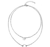 Ketting 2 rondjes - Zilverkleurig