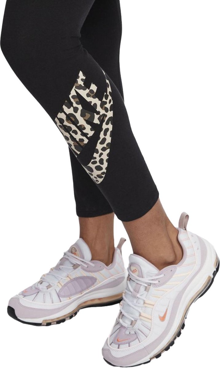 Nike Legging Dames - Zwart/Bruin - Maat L