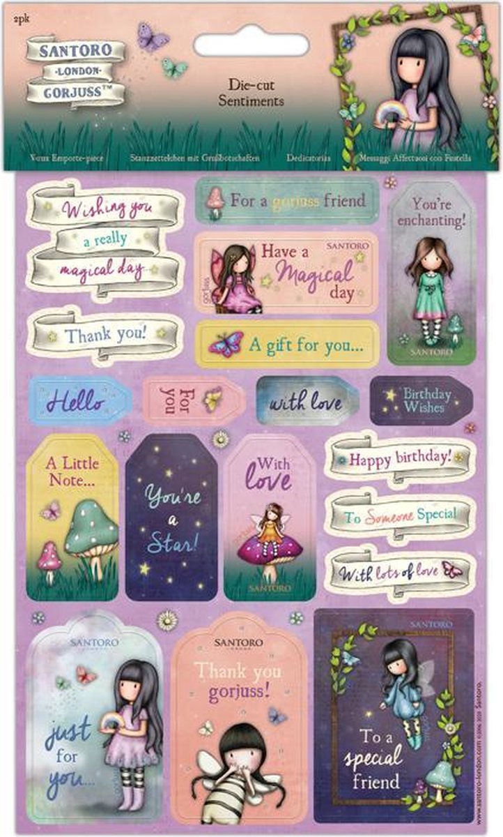Die-Cut Sentiments (2pk) - Santoro - Faerie Folk