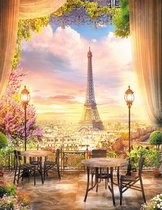 HappyHobby Diamond Painting Volwassenen – Volledig Pakket Inclusief Alle Accessoires – Vierkant – 30x40cm - Romantisch Parijs Eiffeltoren