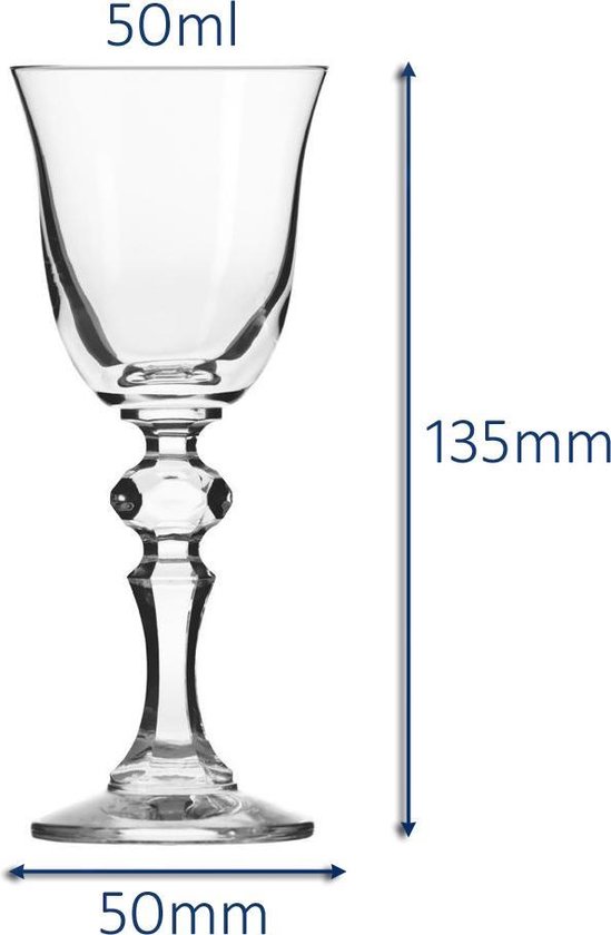 Wodkaglazen set 6 stuks Kristallen 50ml - Glazen van Superieure Cristallite... | bol.com