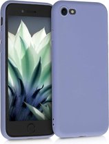 Siliconen hoesje met camera bescherming geschikt voor Apple iPhone 7 / 8 - lavendel grijs met Privacy Glas
