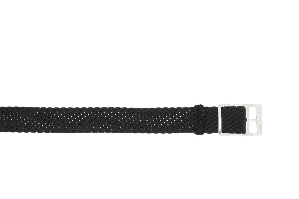 Horlogeband Universeel PRLN.18.Z Onderliggend Nylon-perlon Zwart 18mm