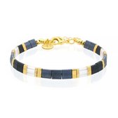 Mint15 Tila armband 'Dark Blue & Black' - Goud