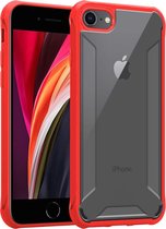 Bumper geschikt voor Apple iPhone 7 / 8 / SE 2020 / SE 2022 Hoesje Rood x Zwart