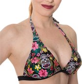 Banned Bikinitop -XL- Rare hearts Skull Multicolours