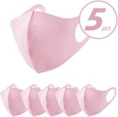 5 stuks mondmasker katoen roze wasbaar