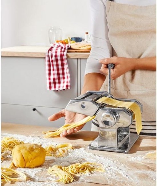 3 tlg. Manuelle Nudelmaschine Edelstahl, Edelstahl Frische Manuell Pasta Walze Maschine Italienische Flachteigmaschine Pastamaker inkl. Reinigungsbürste für Spaghetti, Lasagne usw. | DE