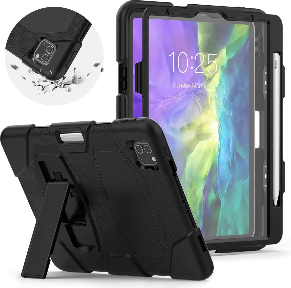 iPad Pro 11 2020 Extreme Armor Cover hoesje / screenprotector - Zwart